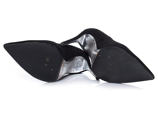 balmain, pumps in camoscio nero. - vista 7