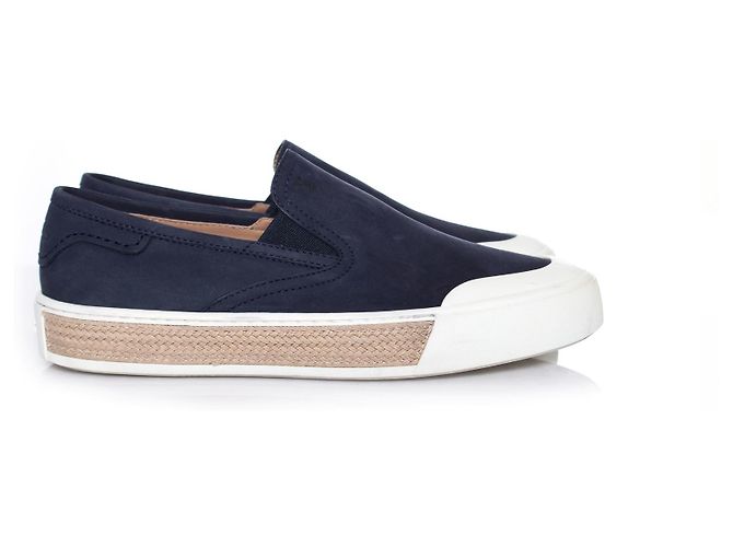 Tod's Tods, Sneakers slip on tipo espadrillas in pelle scamosciata. Blu - vista 5