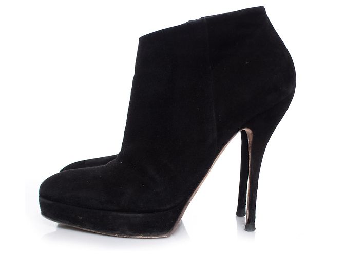 Gucci, Botines plataforma ante negro. - vista 2
