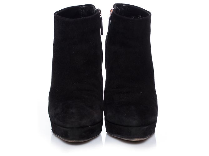 Gucci, Botines plataforma ante negro. - vista 5