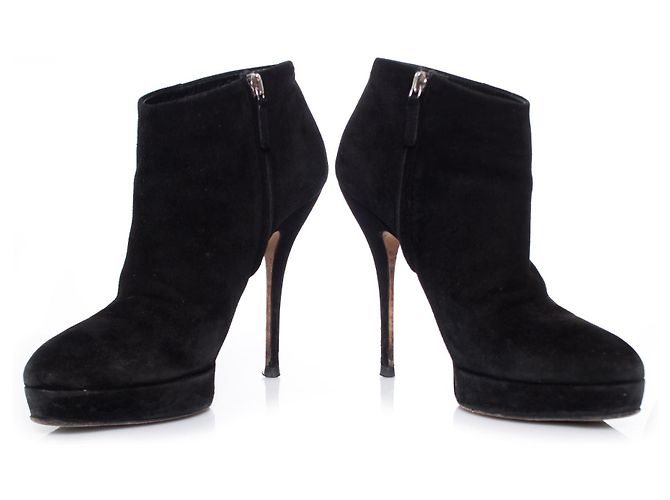 Gucci, Botines plataforma ante negro. - vista 6