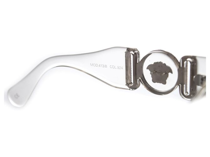 Gianni Versace, Vintage übergroße klare Sonnenbrille. - Ansicht 10