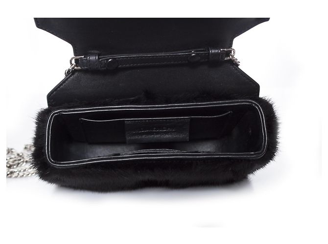 GIVENCHY, Bandolera de pelo de visón con lazo. Negro - vista 7