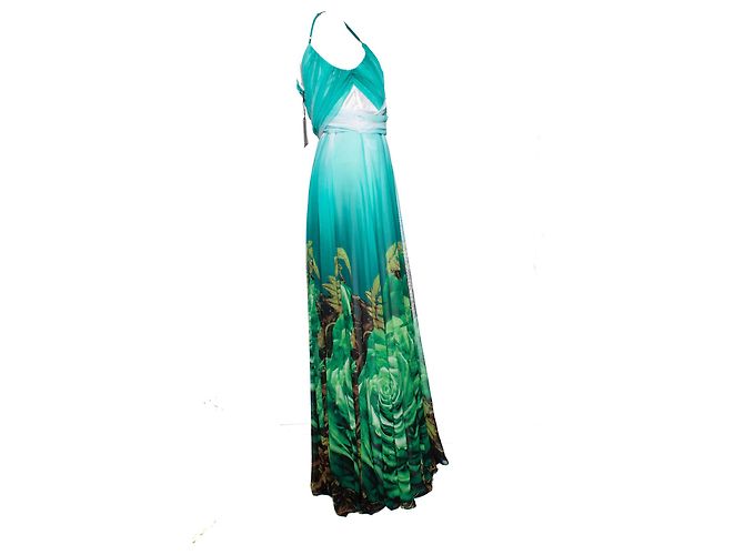 Roberto Cavalli, Geblümtes Kleid in Grün. - Ansicht 3