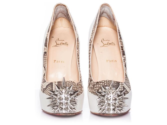 Christian Louboutin, Décolleté a spillo con plateau bianche Bianco - vista 3