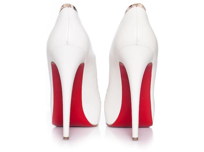 Christian Louboutin, Décolleté a spillo con plateau bianche Bianco - vista 6