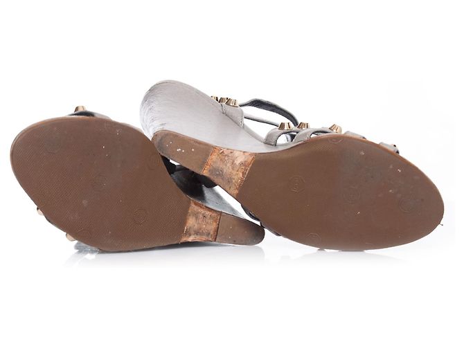 Balenciaga, Zeppa gladiatore con borchie Grigio - vista 7