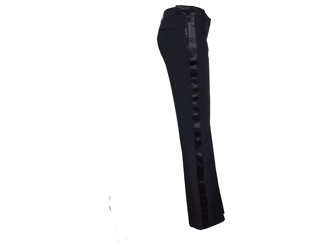 Christian Dior DIOR, Schwarzer Pantalon mit Satinpaspel. - Ansicht 4