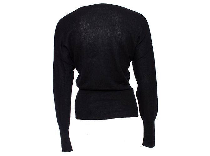 SONIA RYKIEL, Schwarzer Kaschmirpullover mit Schleife. - Ansicht 2