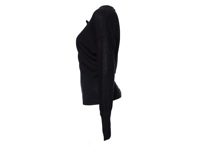 SONIA RYKIEL, Schwarzer Kaschmirpullover mit Schleife. - Ansicht 3