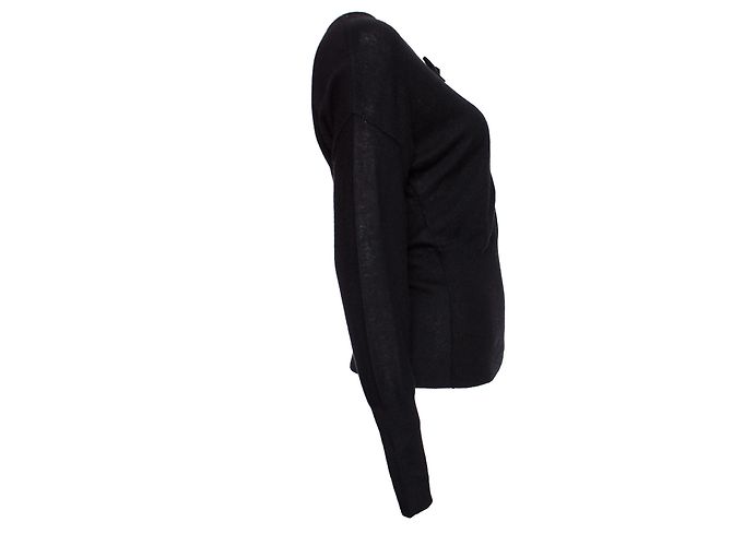 SONIA RYKIEL, Schwarzer Kaschmirpullover mit Schleife. - Ansicht 4
