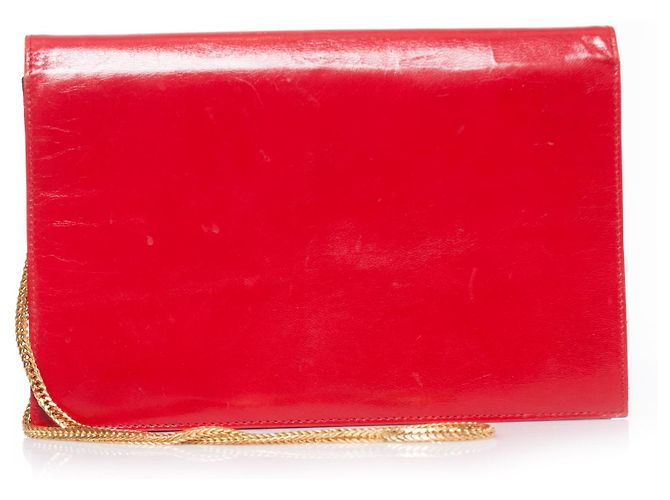 Valentino, Borsa a tracolla vintage in pelle rossa lucida Rosso - vista 3