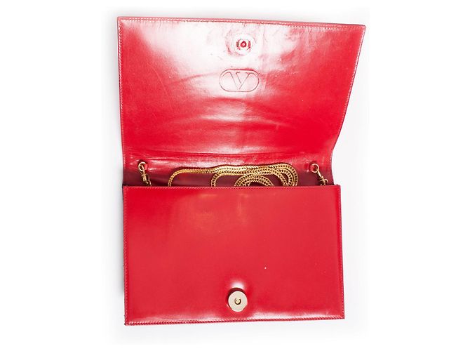Valentino, Borsa a tracolla vintage in pelle rossa lucida Rosso - vista 8