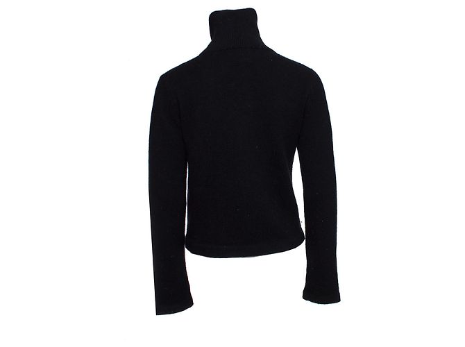 Yohji Yamamoto, Wollweste mit extra hohem Kragen. Schwarz - Ansicht 4