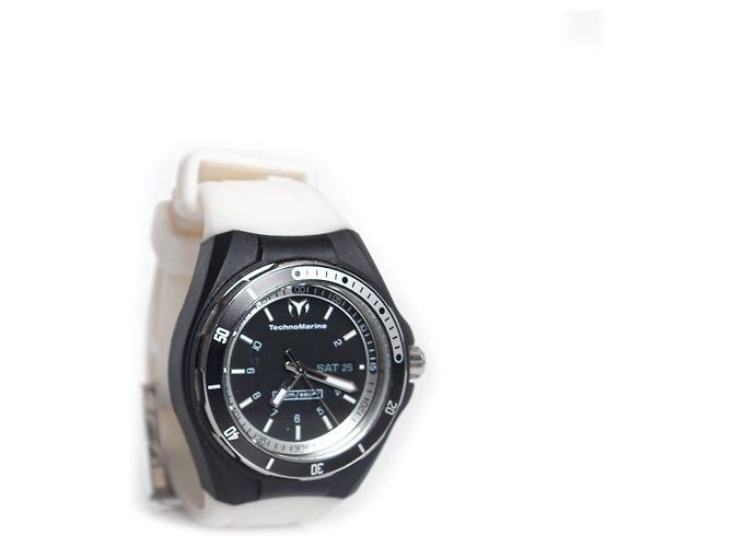 Autre Marque Technomarine, Gummiuhr in Schwarz und Weiß - Ansicht 2