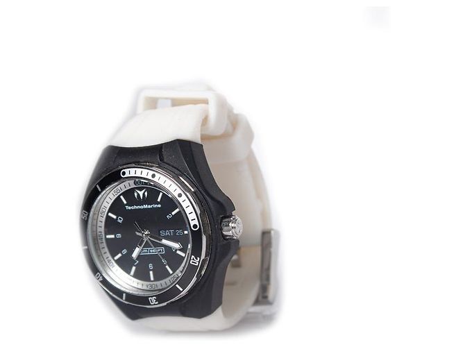 Autre Marque Technomarine, Gummiuhr in Schwarz und Weiß - Ansicht 3