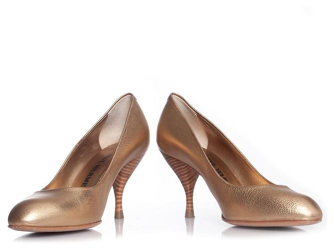 Autre Marque Paul Warmer, Goldene Lederpumps - Ansicht 3