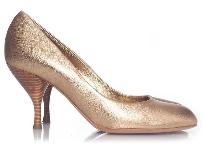 Autre Marque Paul Warmer, Goldene Lederpumps - Ansicht 5