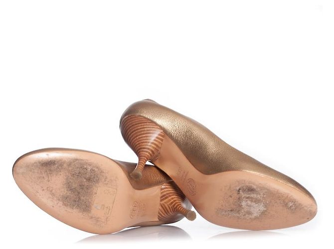 Autre Marque Paul Warmer, Goldene Lederpumps - Ansicht 7