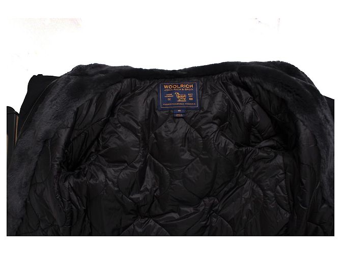 WOOLRICH, parka de piel con capucha negra Negro - vista 7