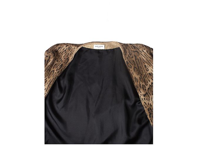 SAINT LAURENT, Cardigan aus Lammwolle mit Leopardenmuster Braun - Ansicht 8