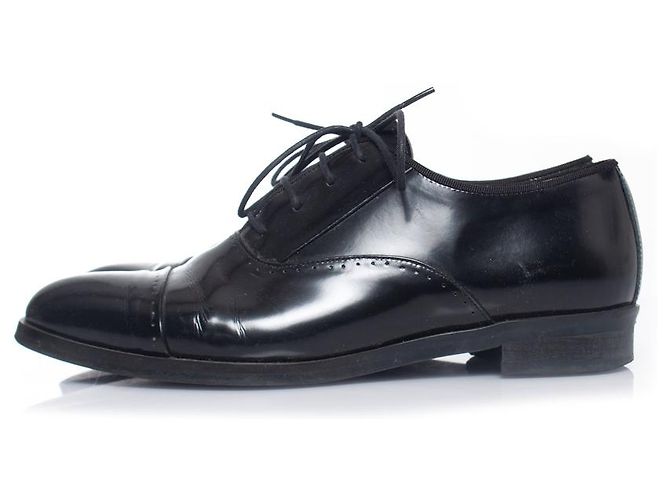 Autre Marque Olive, Schnürschuhe aus Lackleder Schwarz - Ansicht 2