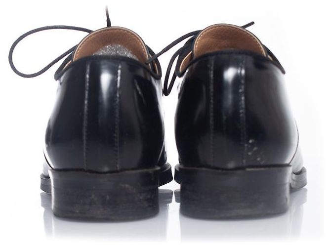 Autre Marque Olive, Schnürschuhe aus Lackleder Schwarz - Ansicht 3