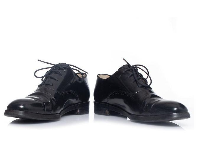 Autre Marque Olive, Schnürschuhe aus Lackleder Schwarz - Ansicht 6