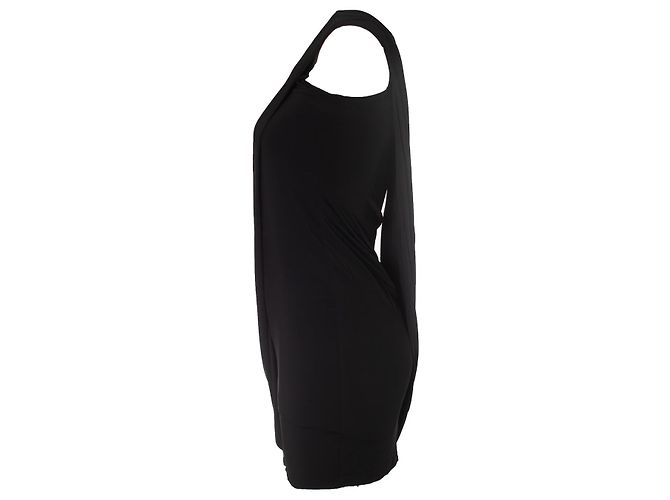 Autre Marque Diane von Furstenberg, drapiertes Kleid mit einer Schulter Schwarz - Ansicht 3
