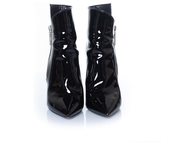 SAINT LAURENT, Stivali Niki in vernice nera Nero - vista 5