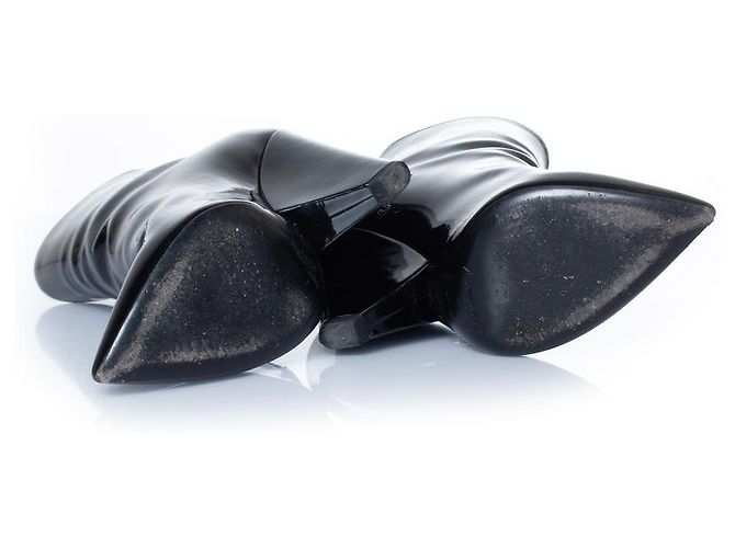 SAINT LAURENT, Stivali Niki in vernice nera Nero - vista 7