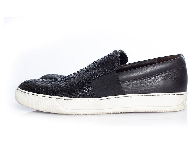 LANVIN, Slip-on-Sneaker aus gewebtem Leder Schwarz - Ansicht 2