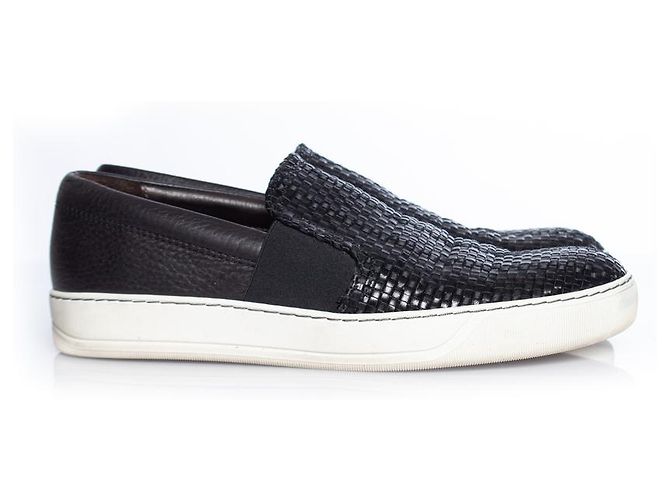 LANVIN, Slip-on-Sneaker aus gewebtem Leder Schwarz - Ansicht 4
