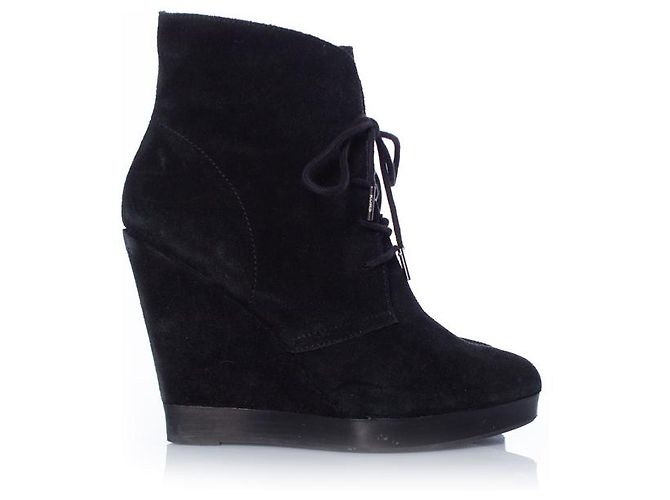 Michael Kors, Schnürstiefel mit Keilabsatz Schwarz - Ansicht 4