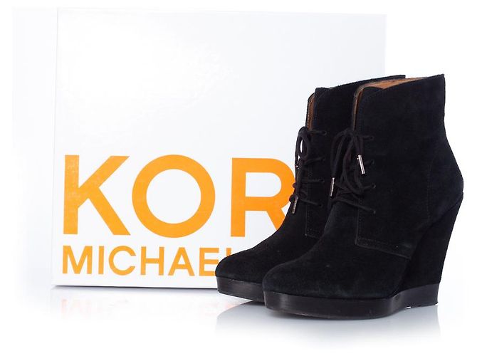Michael Kors, Schnürstiefel mit Keilabsatz Schwarz - Ansicht 7