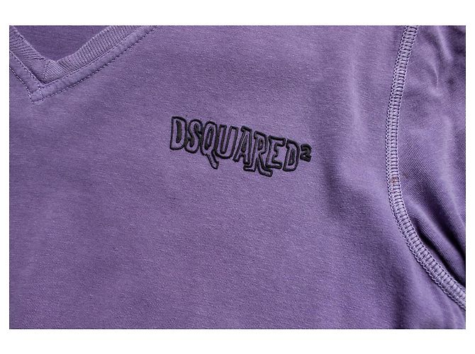 Dsquared2, Camiseta com decote em V e logo Roxo - vista 5