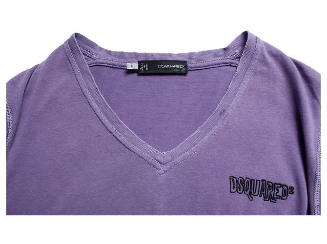 Dsquared2, Camiseta com decote em V e logo Roxo - vista 8