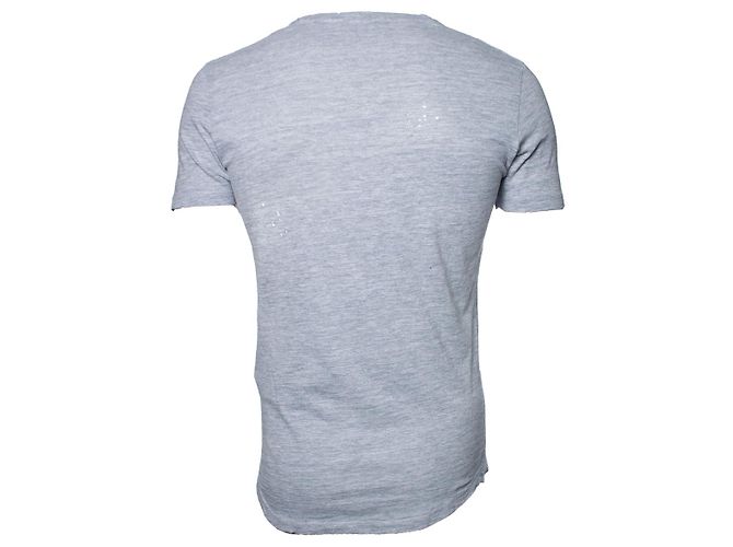 Dsquared2, t-shirt gris avec motif déchiré - vue 3