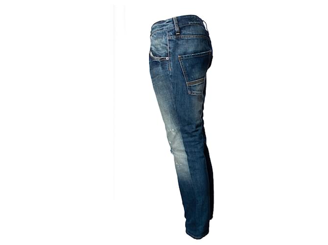 Dsquared2, blue jeans con graffi e macchie di vernice - vista 3