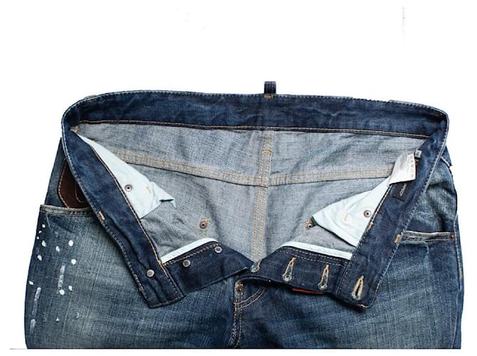 Dsquared2, blue jeans con graffi e macchie di vernice - vista 6