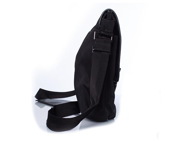 Gucci, bolsa mensageiro de lona preta Preto - vista 4