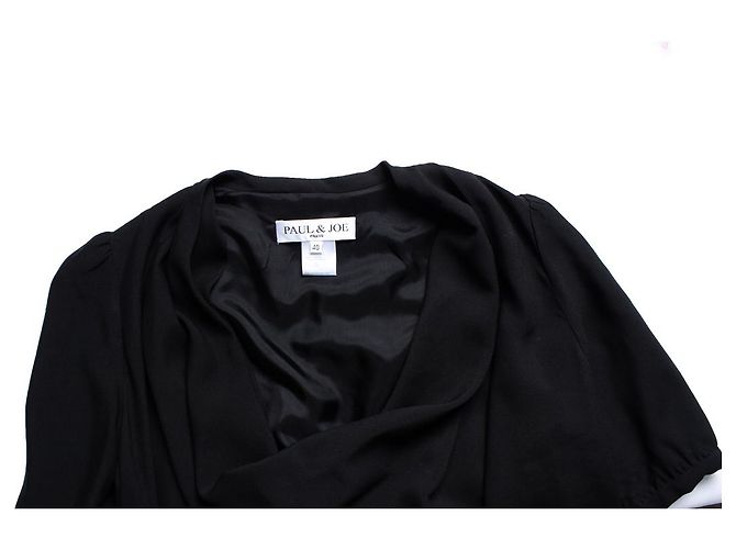 Paul & Joe, schwarzes Kleid mit drapiertem Ausschnitt - Ansicht 5