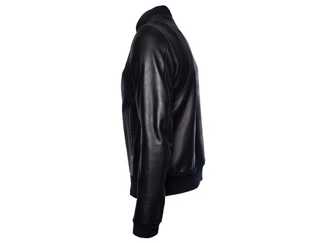 Balmain, leather biker jacket Black - view 3