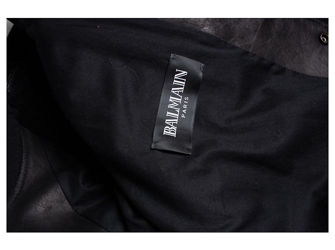Balmain, leather biker jacket Black - view 6