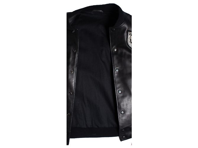Balmain, leather biker jacket Black - view 8