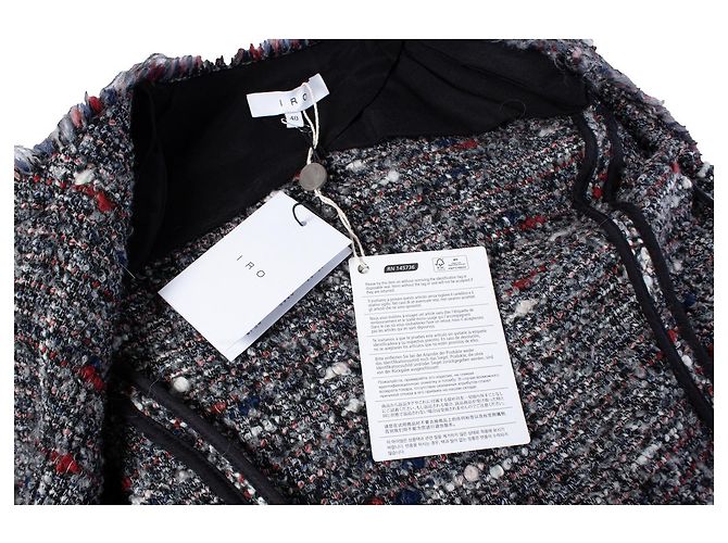 IRO, giacca grigia in bouclé con filati multicolor Grigio - vista 6