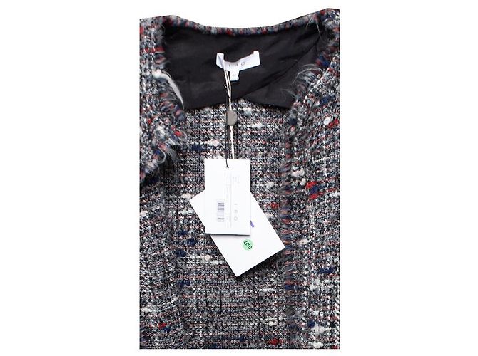 IRO, giacca grigia in bouclé con filati multicolor Grigio - vista 7