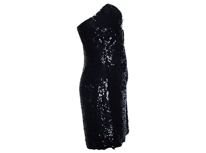 Autre Marque Natan, Trägerloses Kleid mit Pailletten Schwarz - Ansicht 4