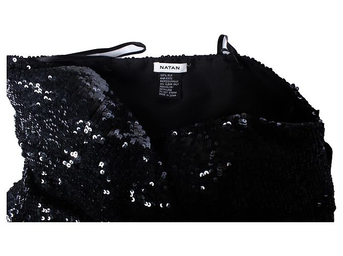 Autre Marque Natan, Trägerloses Kleid mit Pailletten Schwarz - Ansicht 6