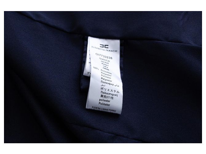 Elisabetta Franchi, Blazer blu con revers nero - vista 5